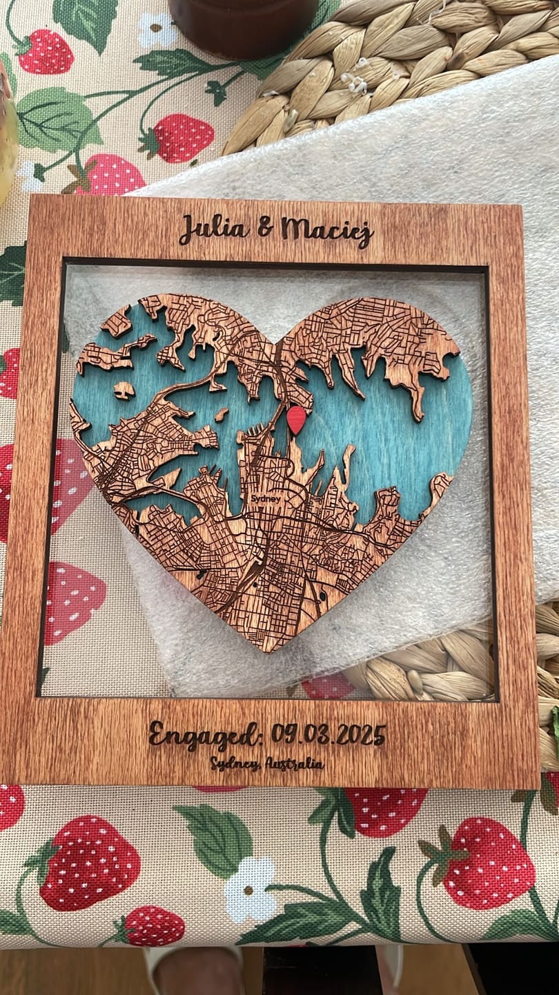 Customer photo review of Where It All Began 3D Wooden Location/City Map Circle
