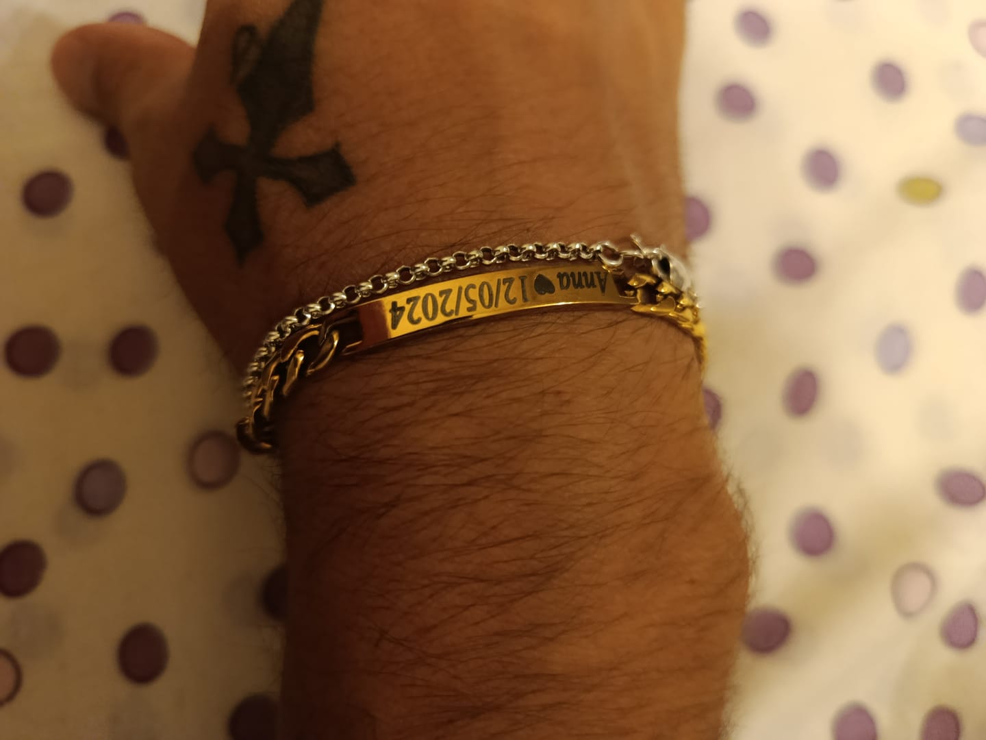 Customer photo review of Coppia di Bracciali Amore Eterno Personalizzati con incisione