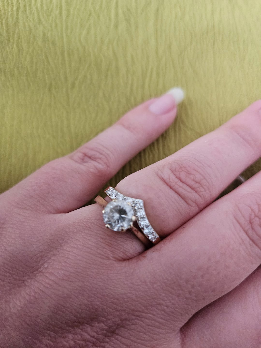 Customer photo review of Versa Stardust Lab Grown Wishbone Ring