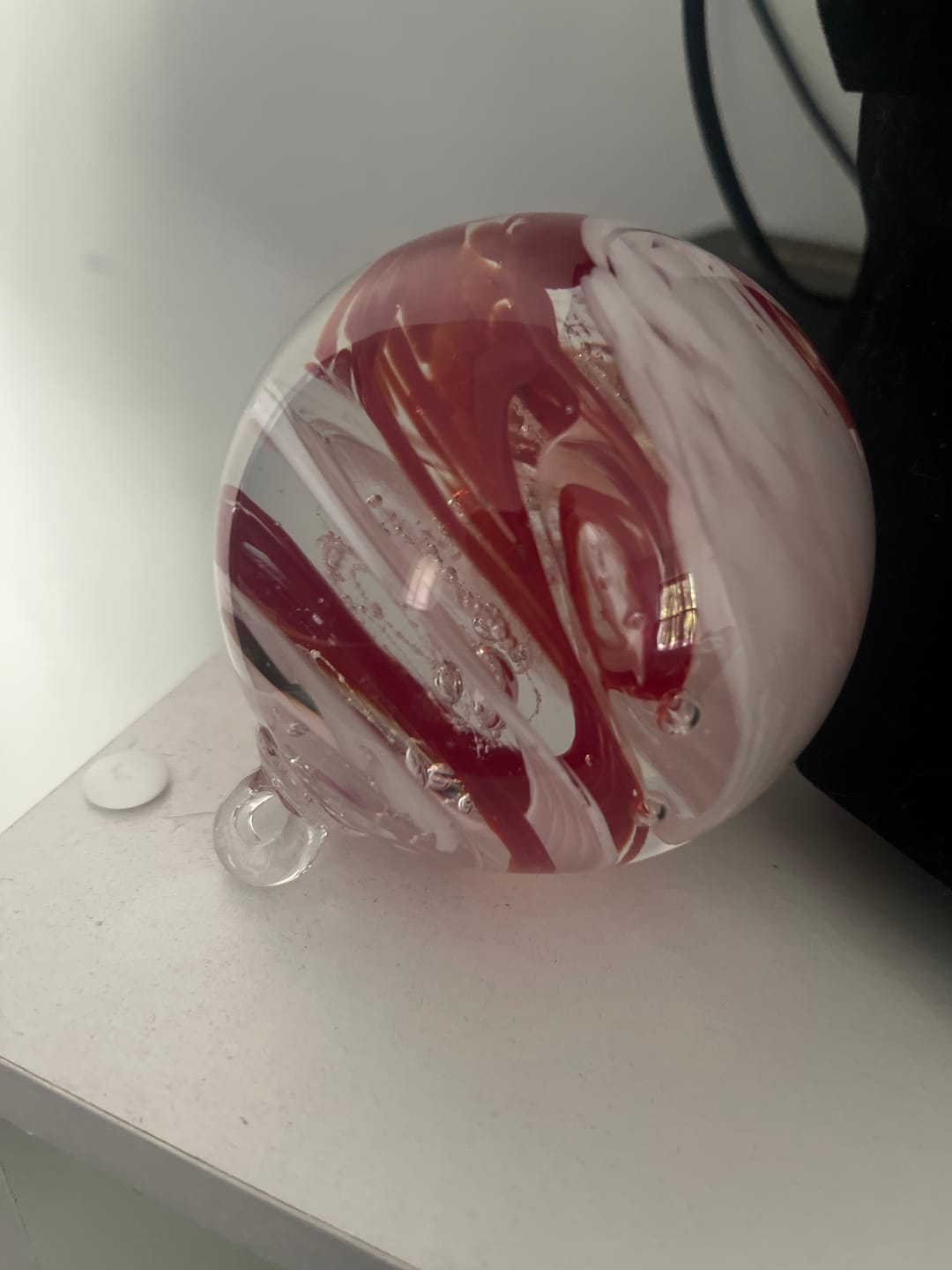 Customer photo review of Glimmer Orb with Cremation Ashes