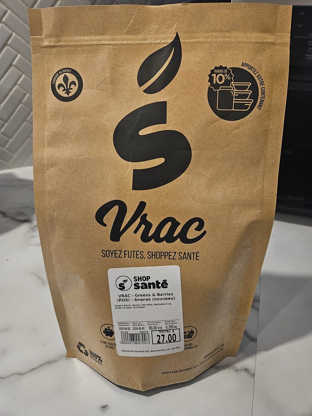 Customer photo review of VRAC - Greens & Berries (100g)