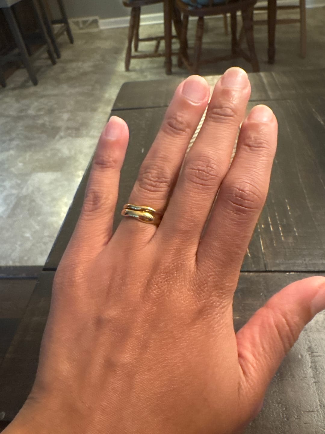 Customer photo review of Madison Wave Ring Set