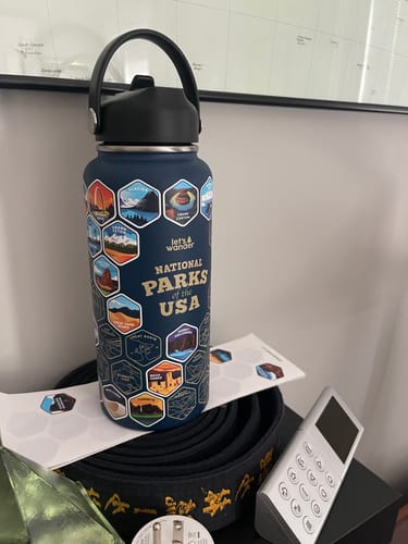 Customer photo review of Let's Wander™ National Parks Water Bottle + Stickers