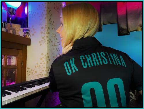 Customer photo review of Custom Black Aqua Performance Golf Polo Shirt