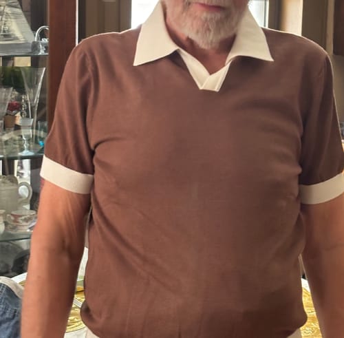 Customer photo review of Two-Tone Johnny Collar Cotton Polo Shirt