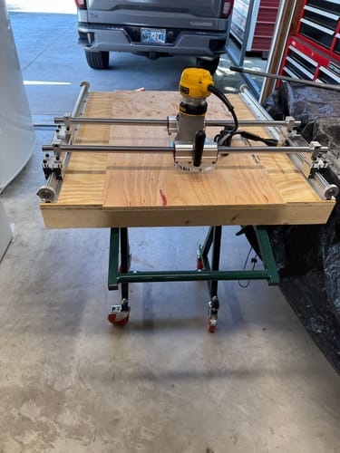 Customer photo review of Router Sled Acrylic Router Base & Brackets