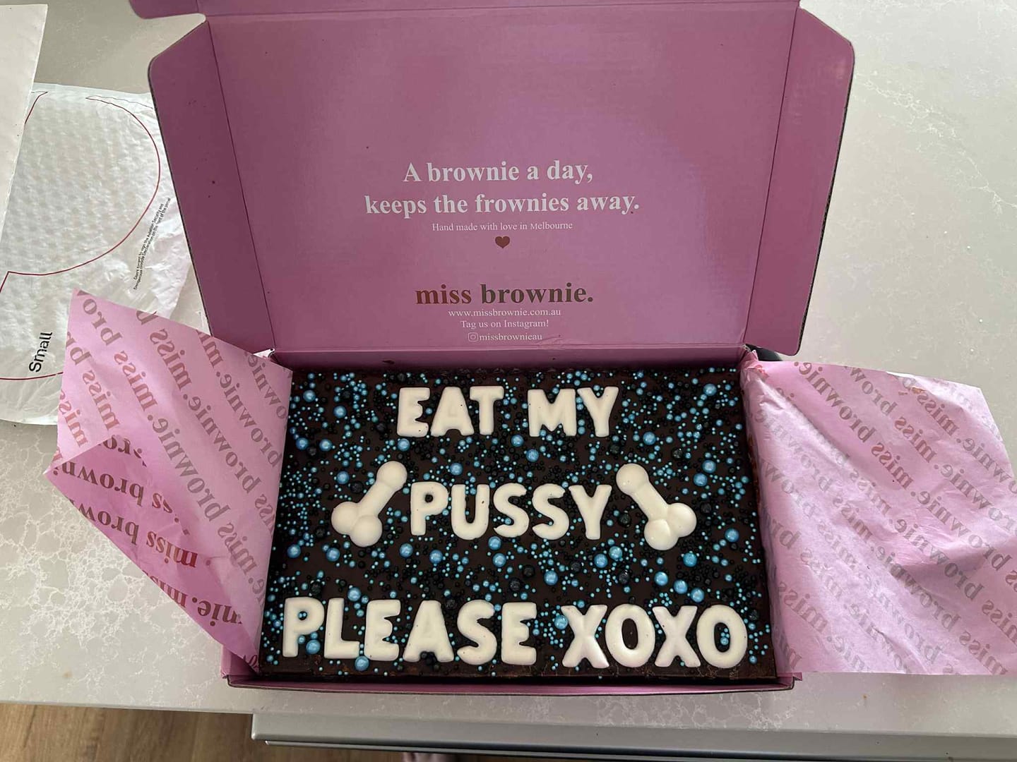 Customer photo review of Custom D!ck Brownie