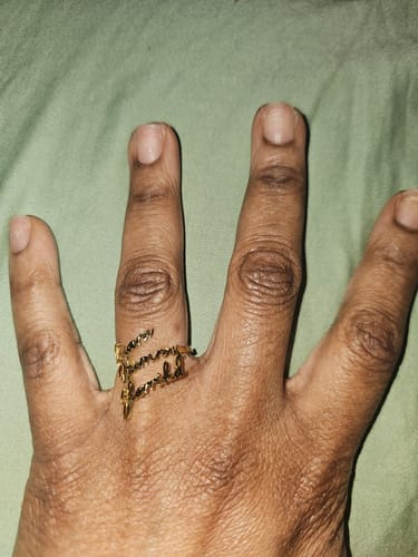 Customer photo review of Personalized Name Ring