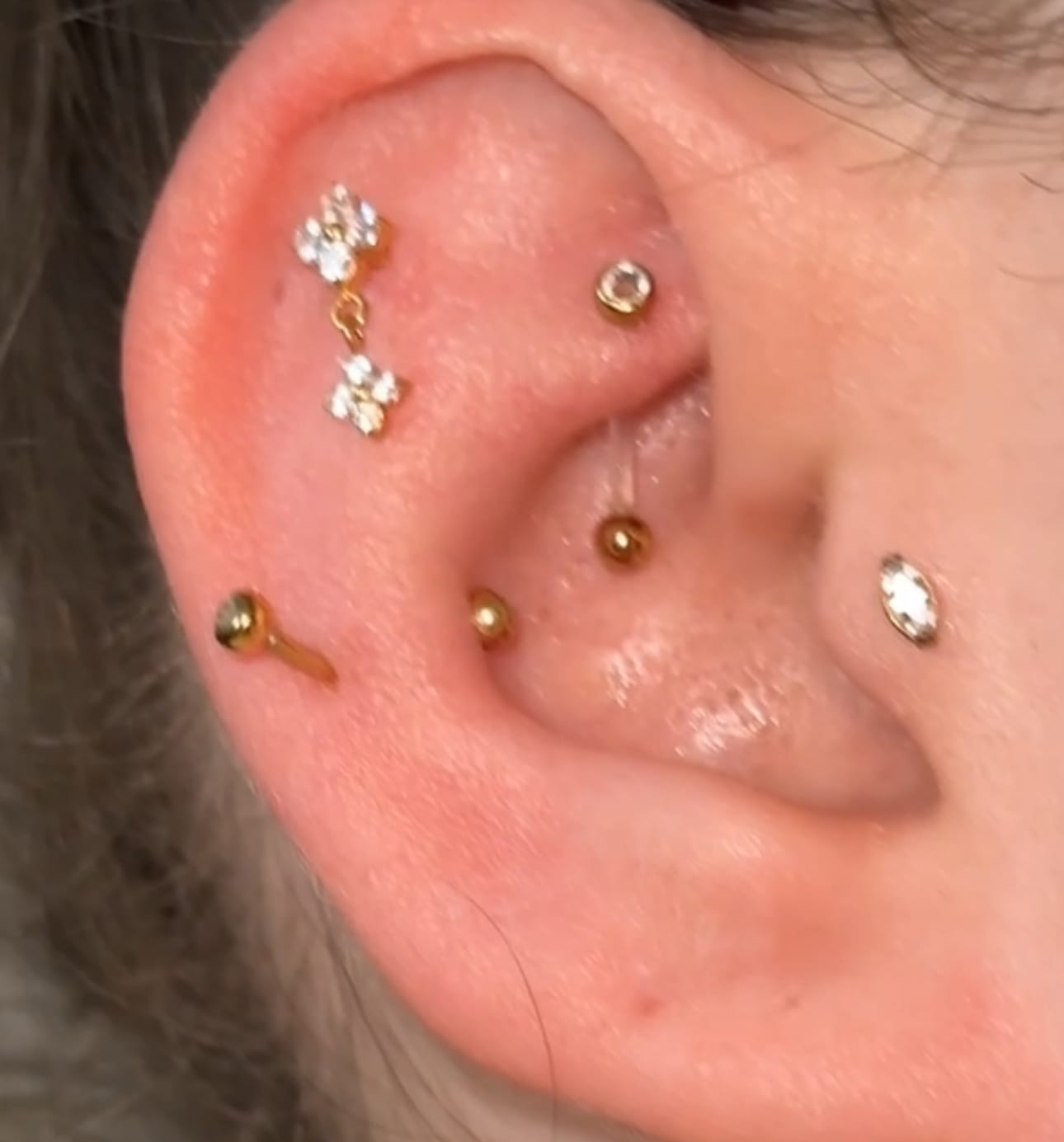 Customer photo review of Double Four Piercing | Titan