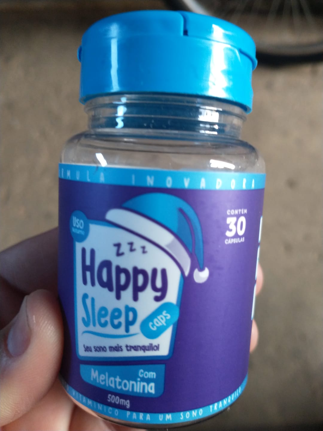 Customer photo review of Melatonina Happy Sleep - 1 Pote (30 dias de uso)