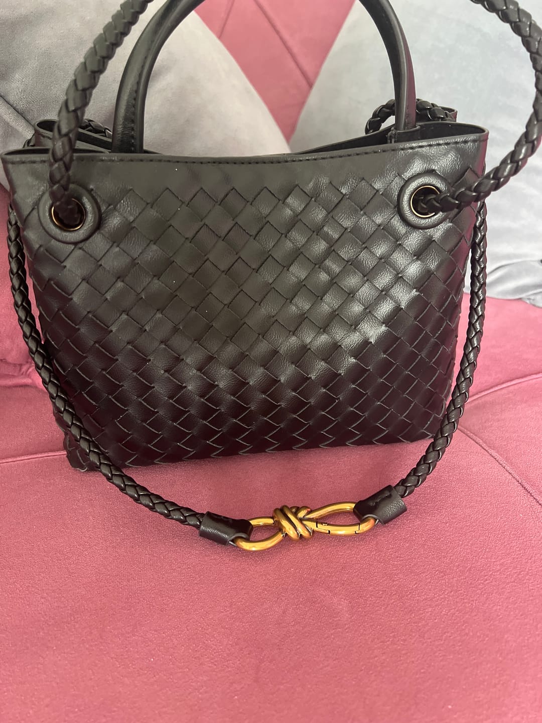 Customer photo review of Lucia Woven Bag