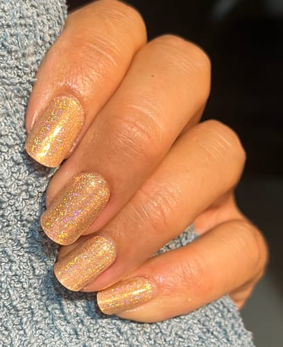 Customer photo review of Holo Holo (Champagne)| Super Jellies DIY Hard Semi Cured Gel Nail Wraps