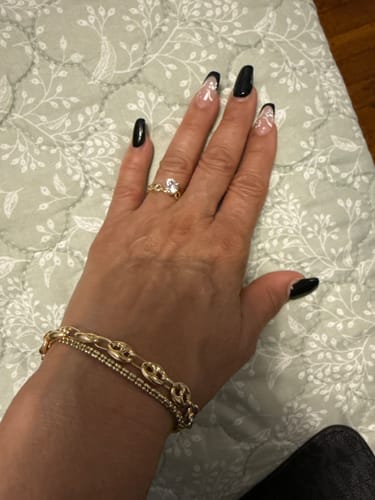 Customer photo review of 14k GC Puff Bracelet For Women + Hoops + Ring Set JTJ™