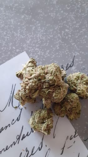 Customer photo review of AVENTUS8 THC-A FLOWER Wedding Cake 10G
