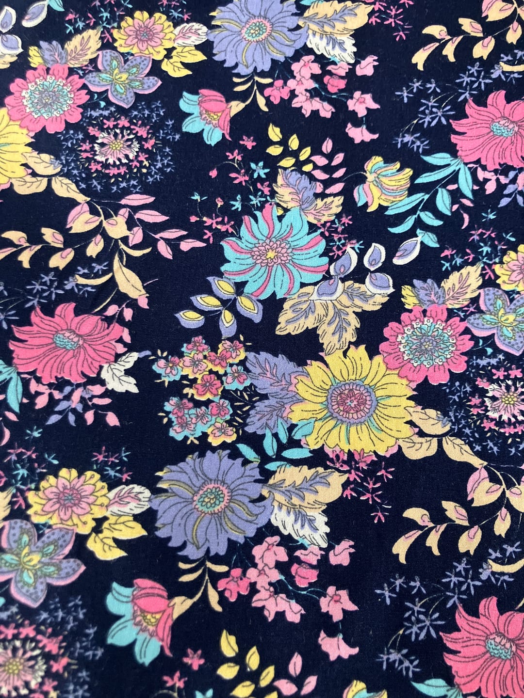 Customer photo review of Floral Drawings Rose & Hubble Cotton Poplin Fabric