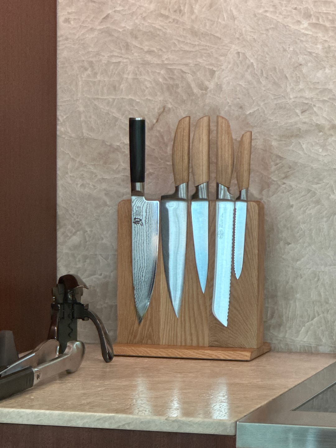 Customer photo review of Magnetic Knife Block - Oak