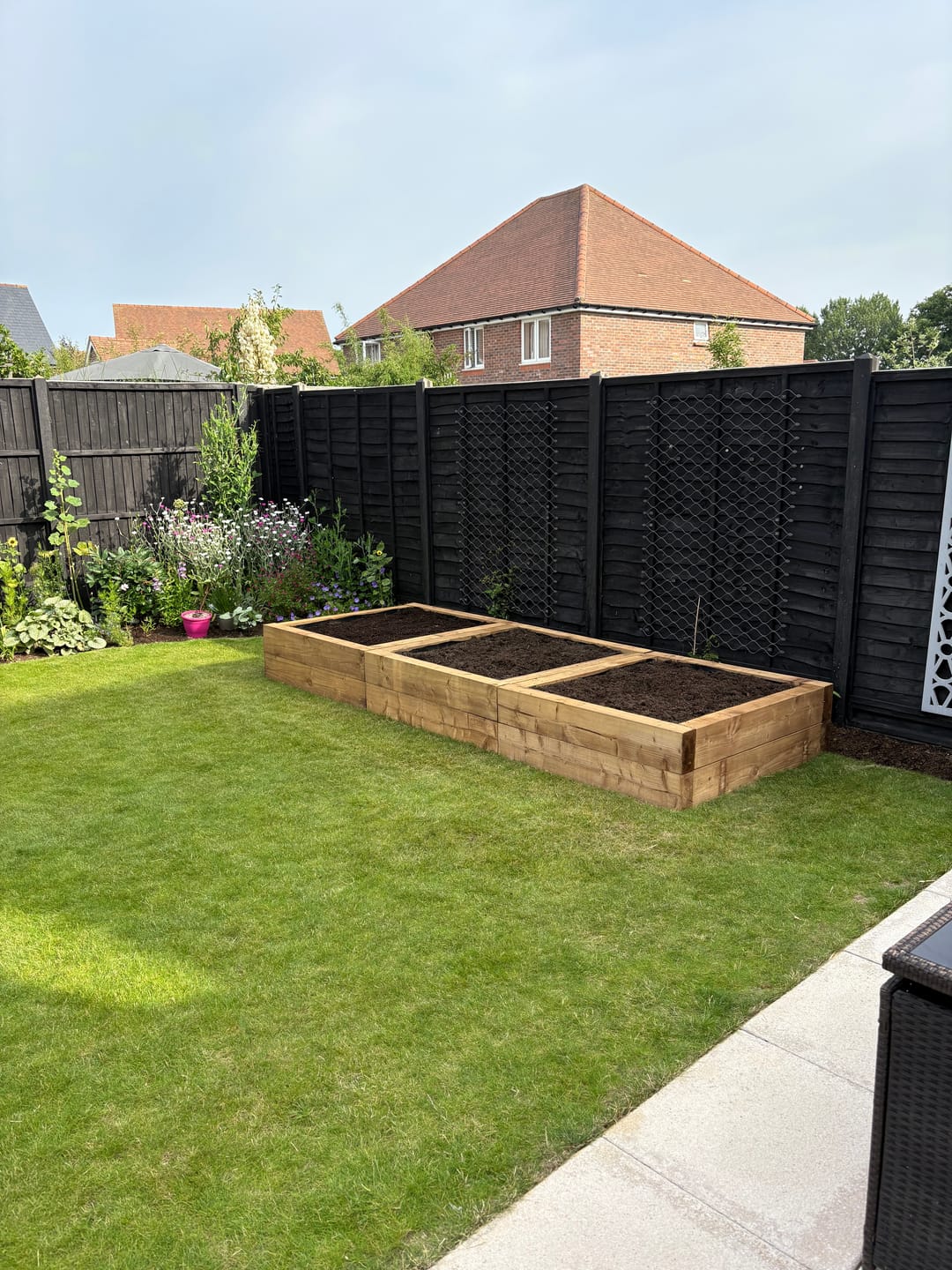 Customer photo review of 1.2m Green Treated Garden Sleeper 200 x 100mm