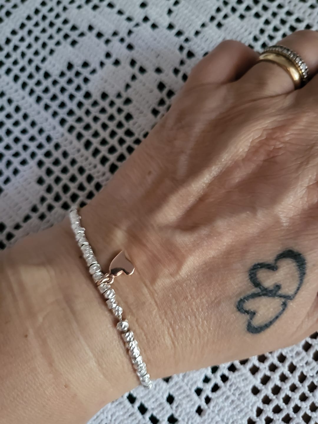 Customer photo review of CREA IL TUO BRACCIALE GRANELLI - charms rosa