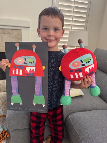 Customer photo review of Turn Kid‘s Drawings into Plushies