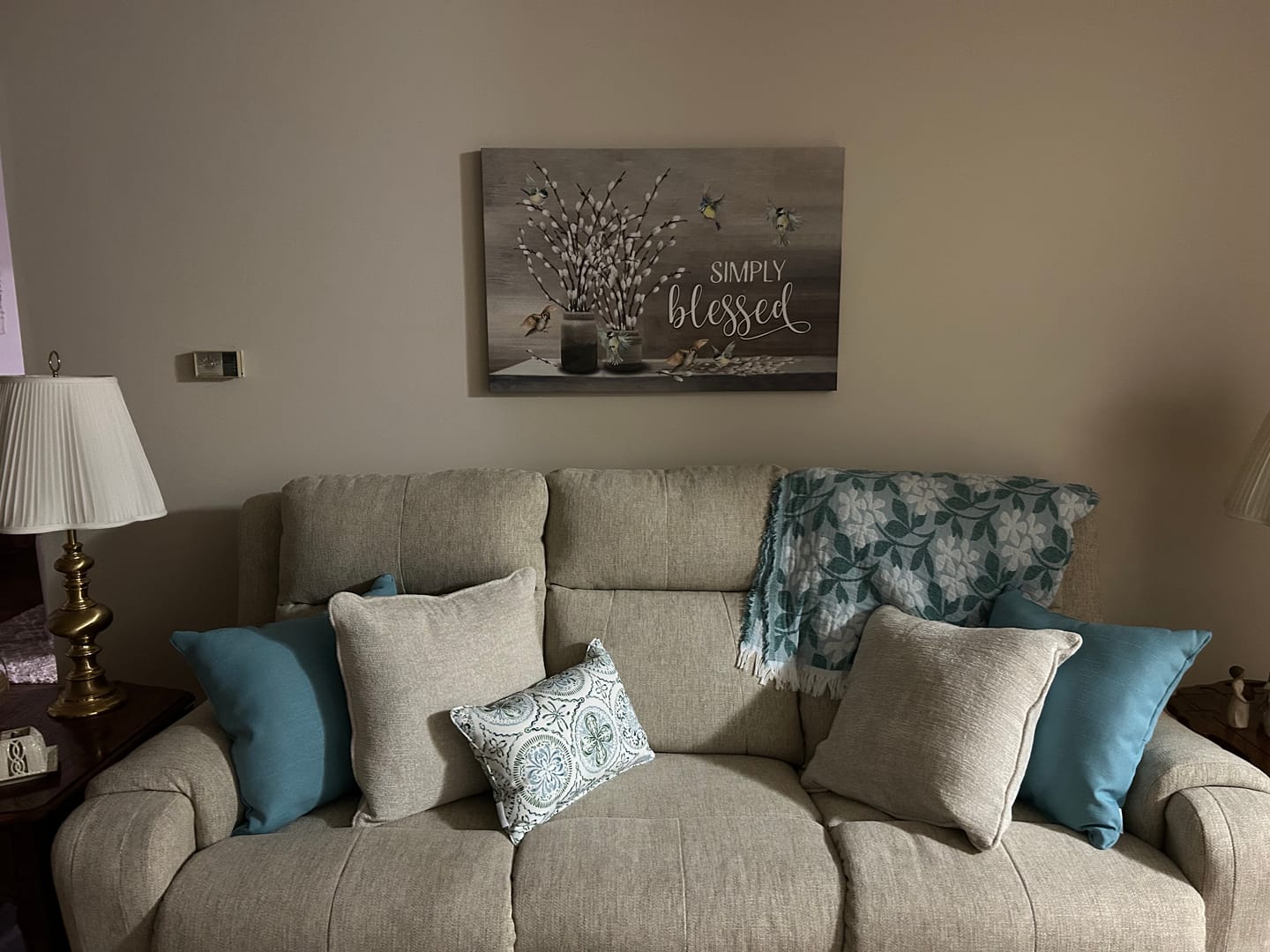 Customer photo review of Simply Blessed Wall Art Canvas - Christian Wall Art