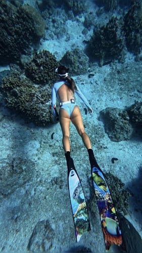 Customer photo review of Luna Long Sleeve Baby Blue Swimwear