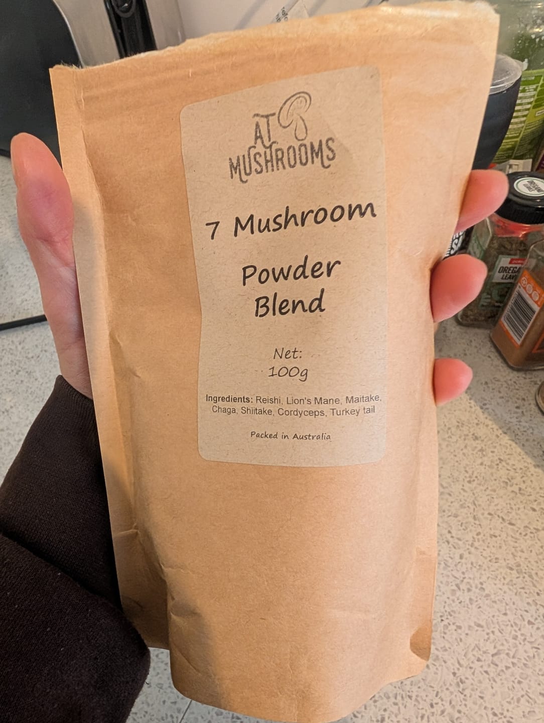 Customer photo review of Organic 7 Mushroom Supplement blend