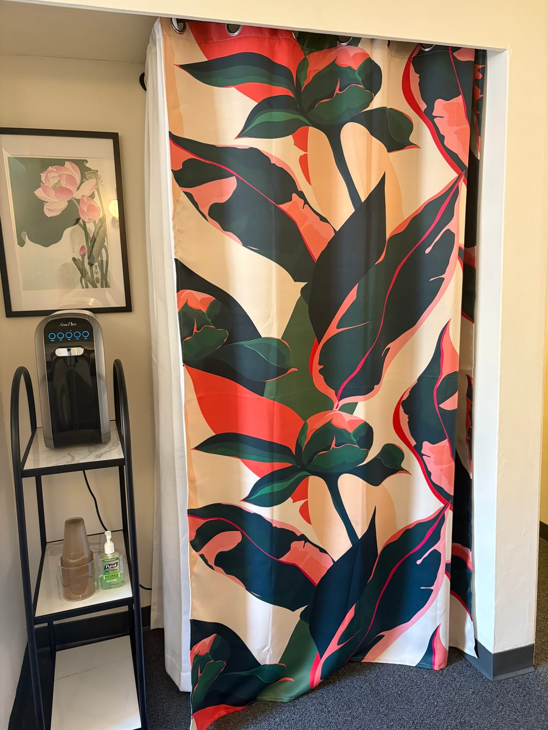 Customer photo review of Abstract Peonies Natural Colors Floral Blackout Window Curtain HELMI