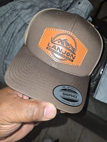 Customer photo review of Premium Custom Leather Patch Hats (Wholesale)