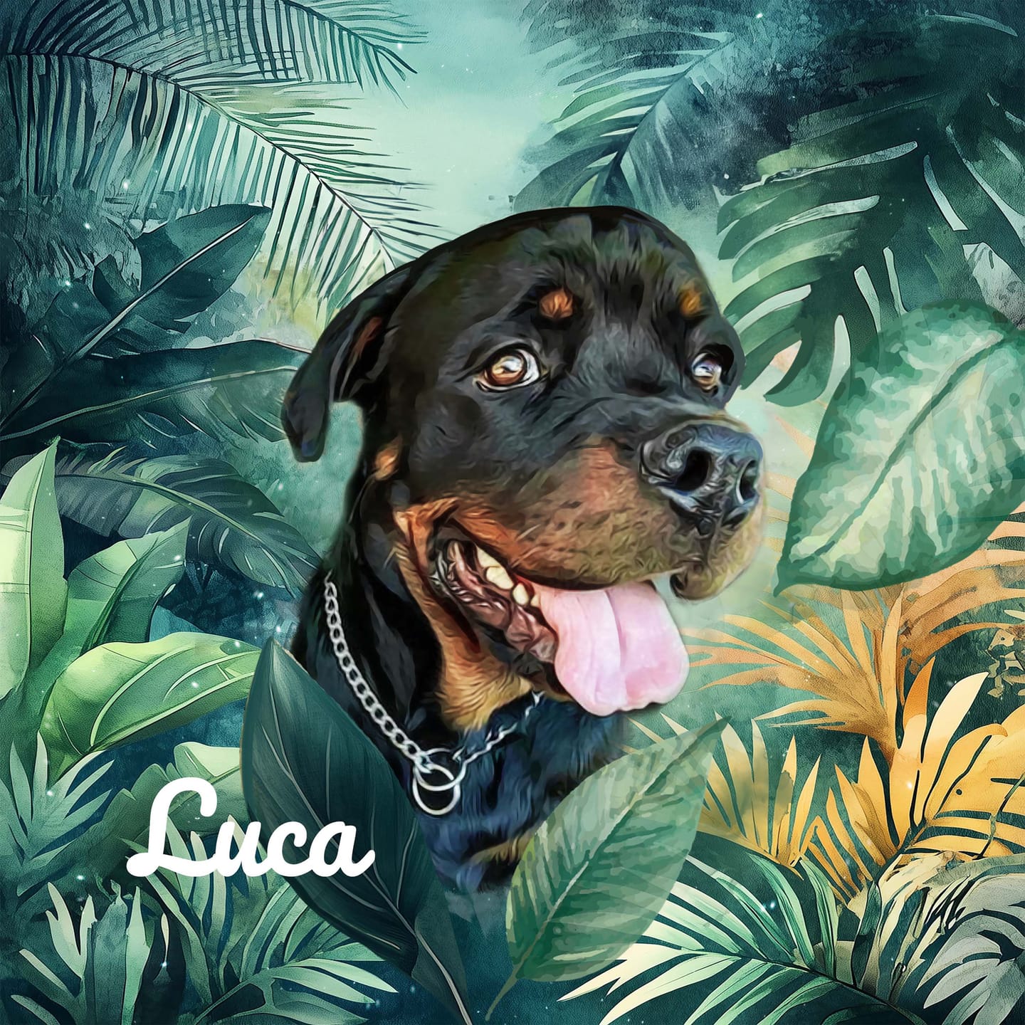 Customer photo review of Custom Watercolor Pet Portrait – SummerTime (ST)
