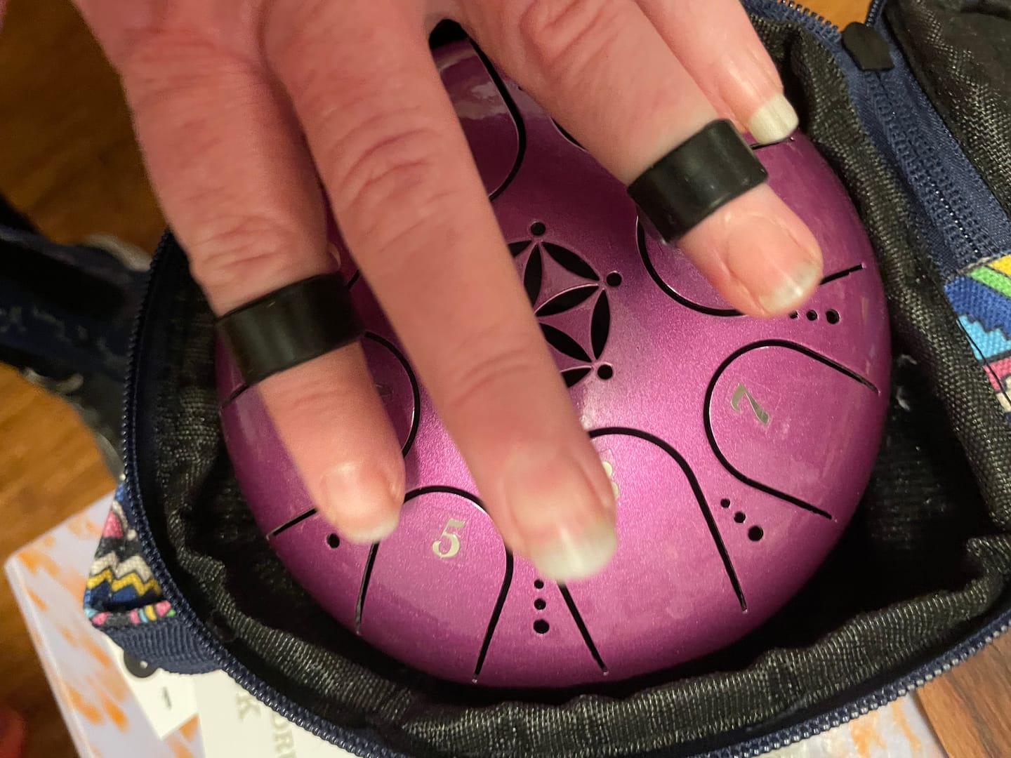 Customer photo review of Hluru Tongue Drum Premium 5" 8-Note C Major w/bag