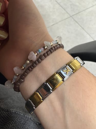 Customer photo review of Pulsera Italiana Dorado y Plateado