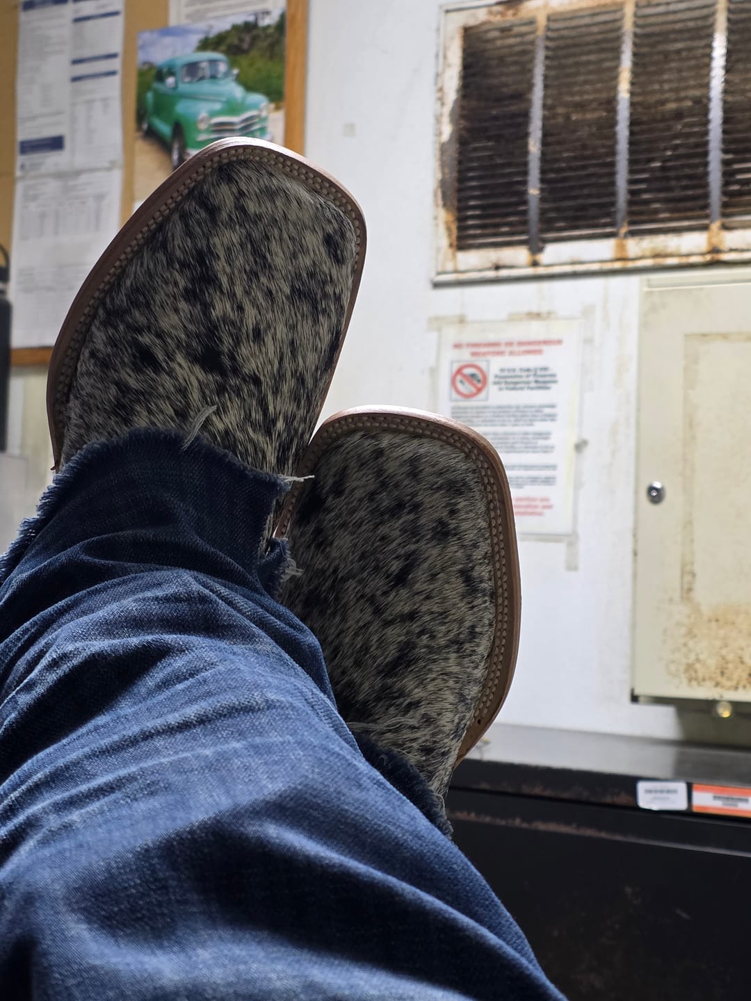 Customer photo review of Genuine Cowhide Boots - Square Toe