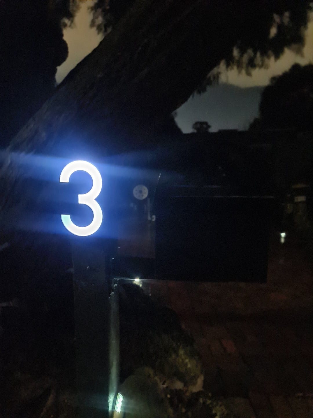 Customer photo review of Solar Power LED House Address Plaque Number Sign Light Outdoor Door Wall Plate