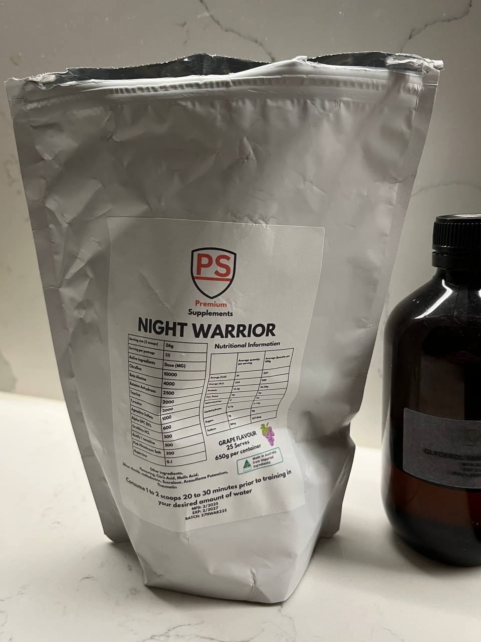 Customer photo review of Warrior High-Stimulant Pre-workout