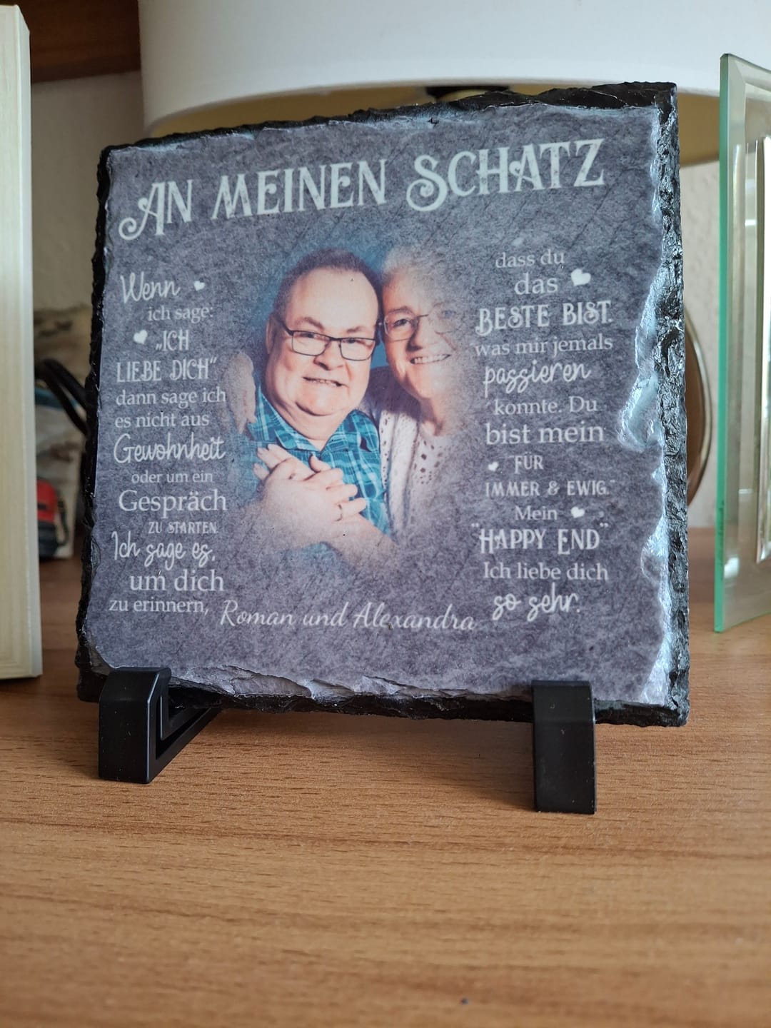 Customer photo review of An meinen Schatz - Paar-Schieferplatte