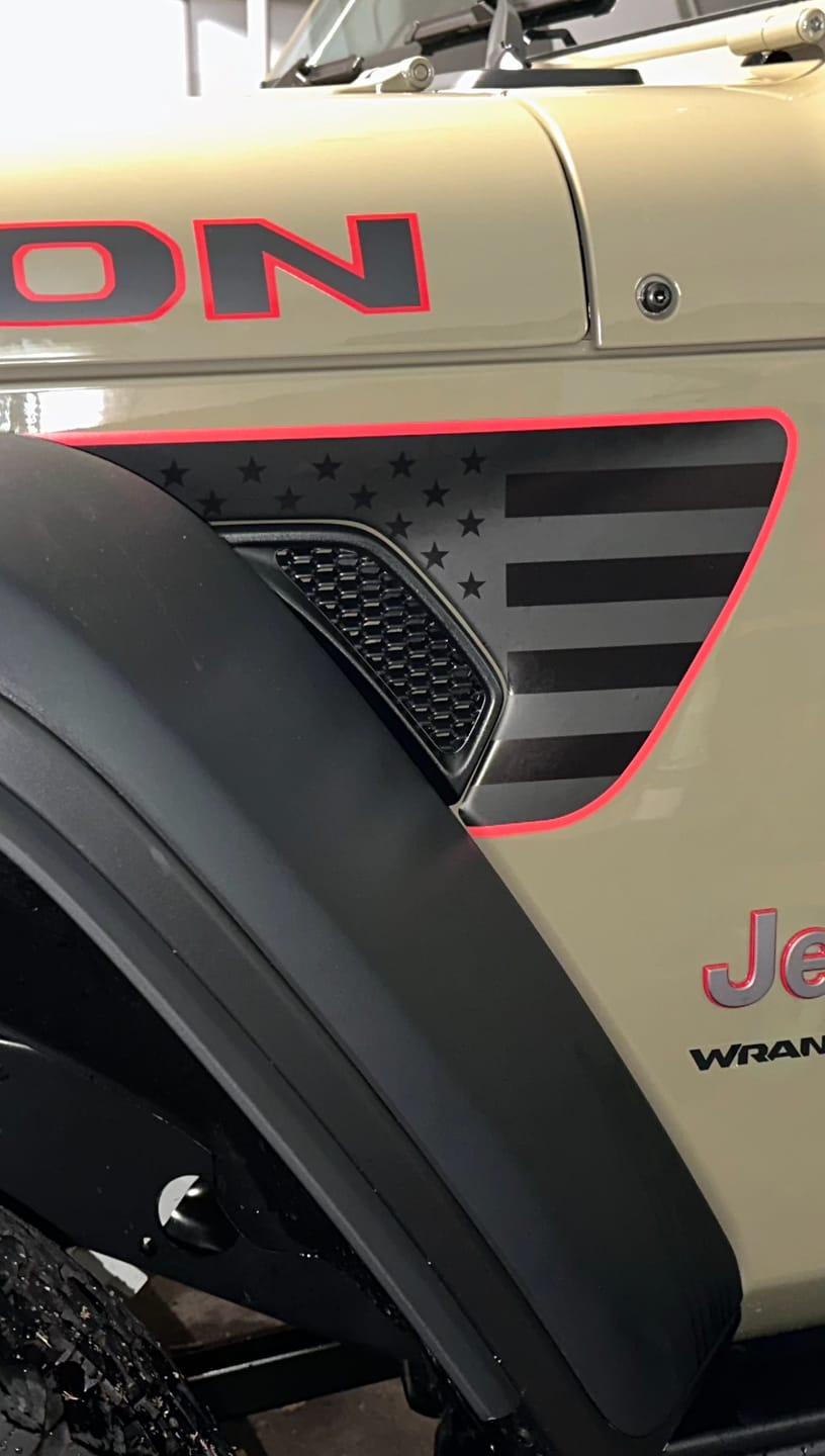 Customer photo review of Premium Fender Vent Decal Set | Black Flag - fits Wrangler JL & Gladiator JT