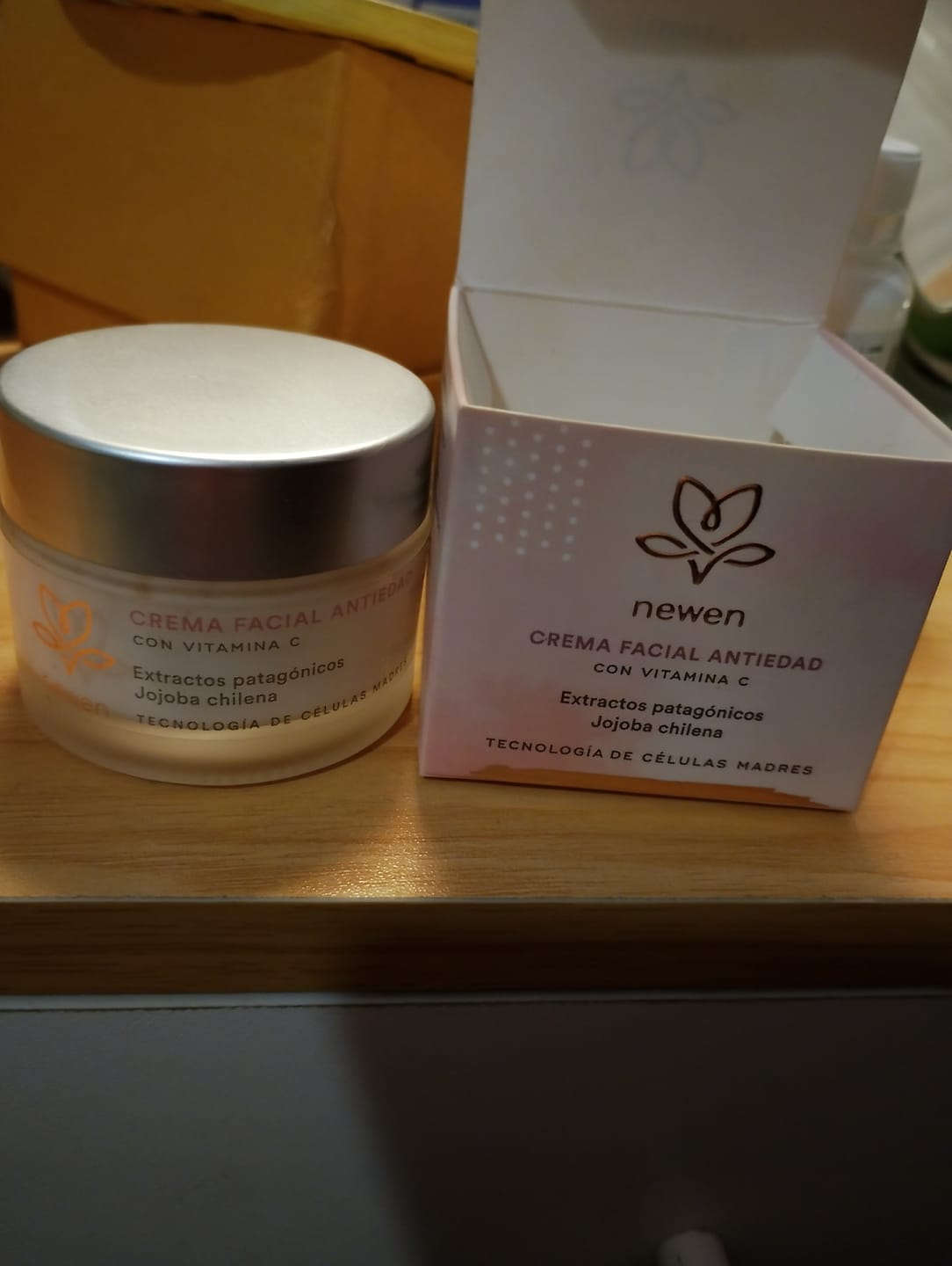 Customer photo review of Crema Facial Antiedad Intensiva Células Madres