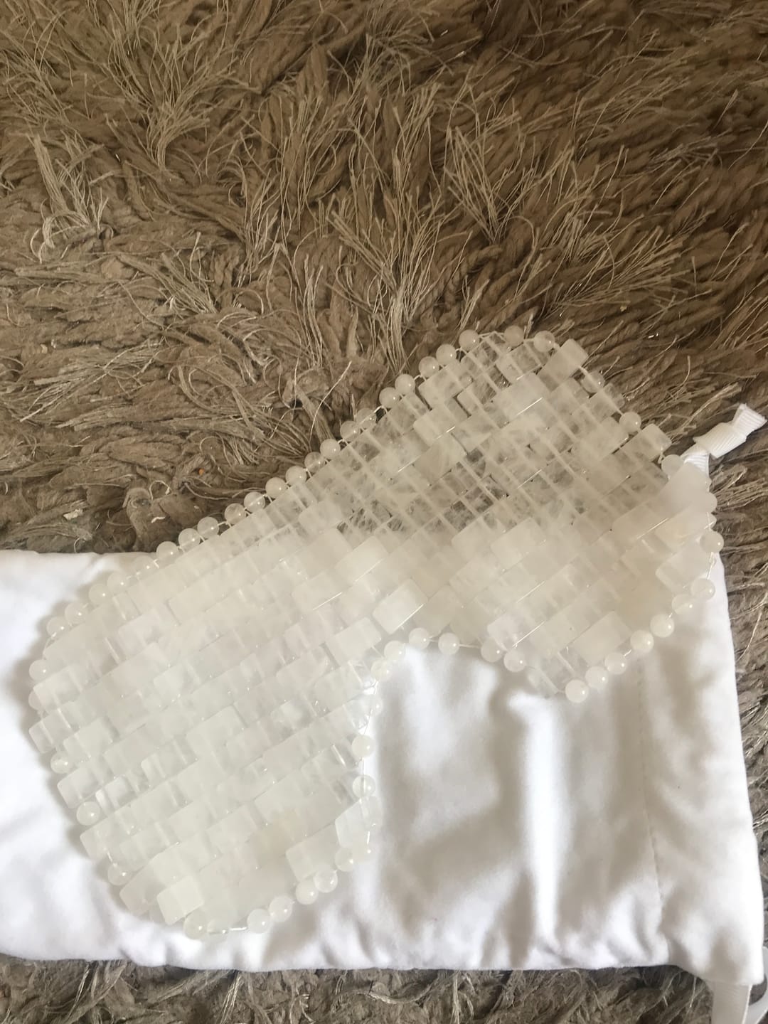 Customer photo review of Clear Quartz Crystal Eye Mask