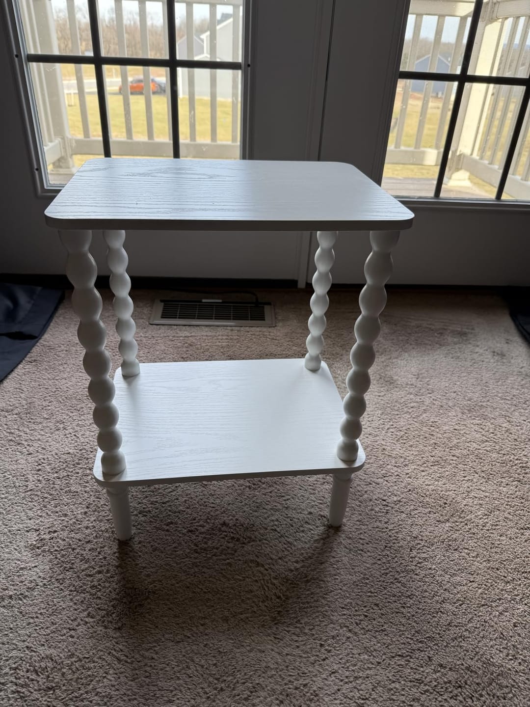 Customer photo review of Side Table, Small End Table with Storage Shelf, 2-Tier Small Coffee Tables Living Room for Bedroom, Narrow Spaces (Rustic Brown)