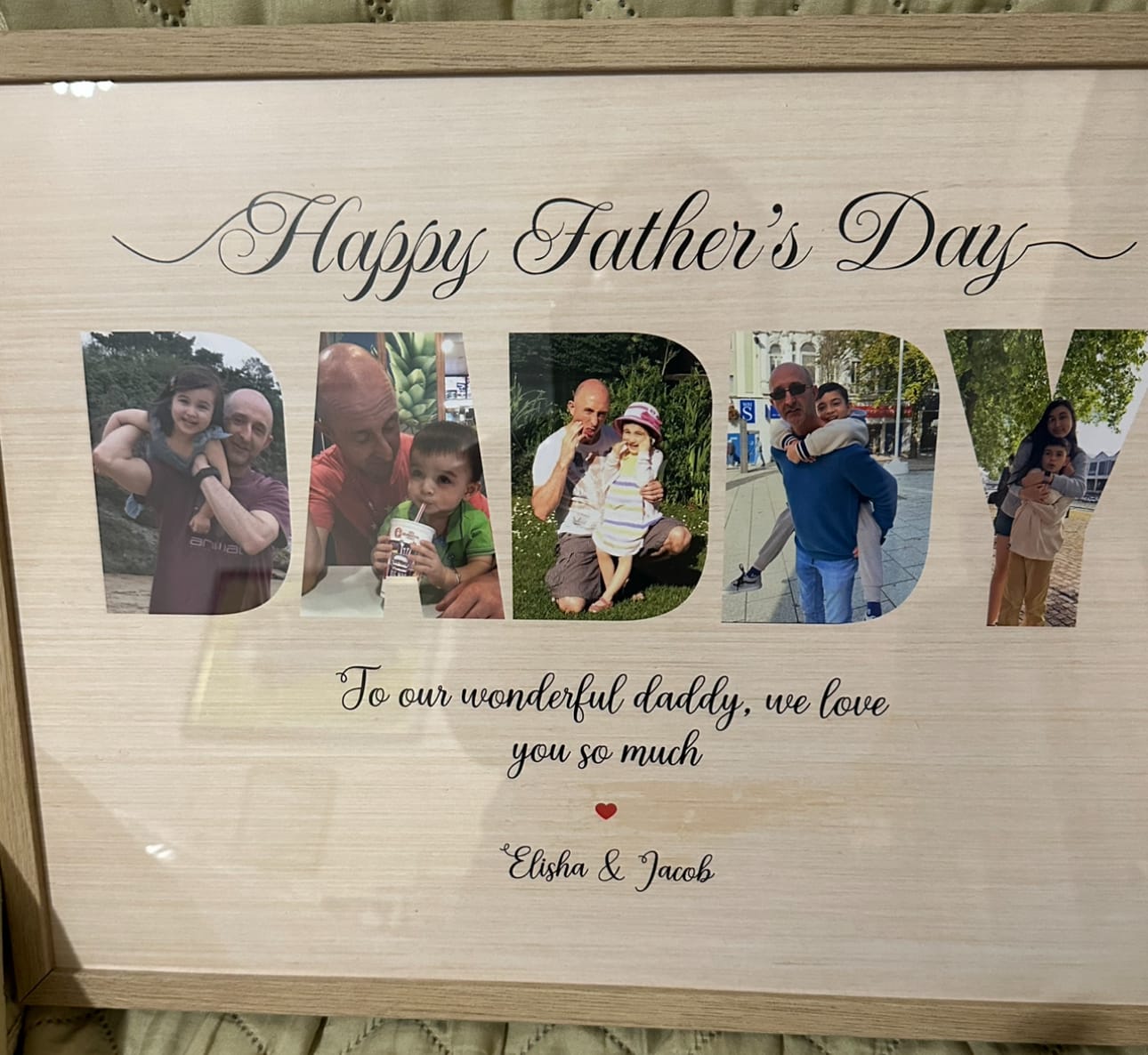 Customer photo review of Daddy, you are the world - Personalized Poster