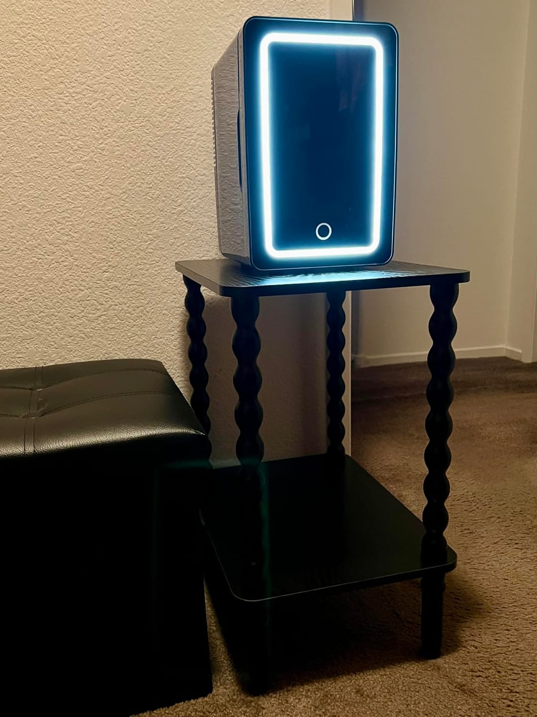 Customer photo review of Side Table, Small End Table with Storage Shelf, 2-Tier Small Coffee Tables Living Room for Bedroom, Narrow Spaces (Rustic Brown)