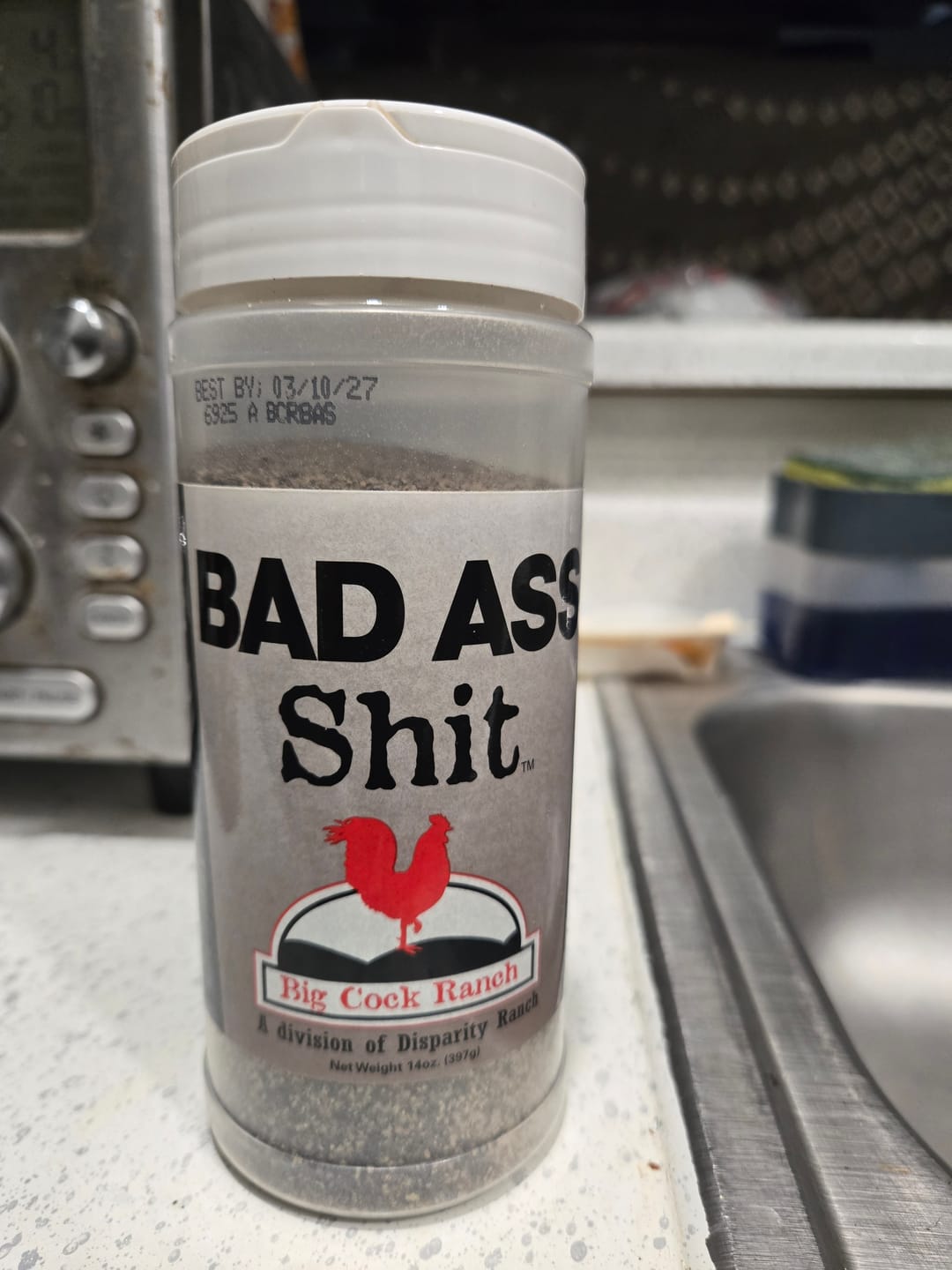 Customer photo review of Bad Ass Shit Seasoning & Rubs 13oz shaker