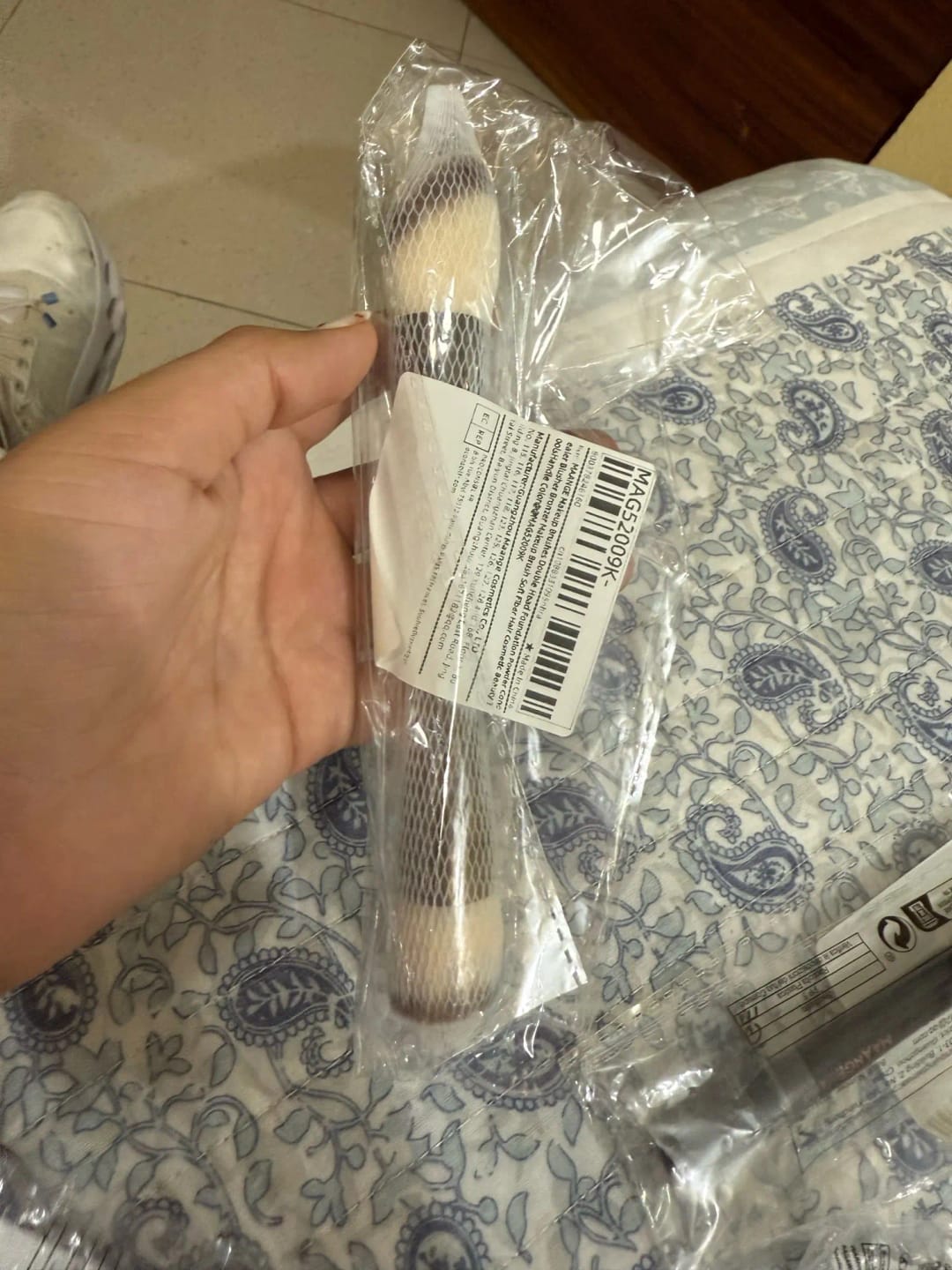 Customer photo review of Synthetic Hair Brush Set Double-Head Foundation Bronzer — Bronze | KIMLUD
