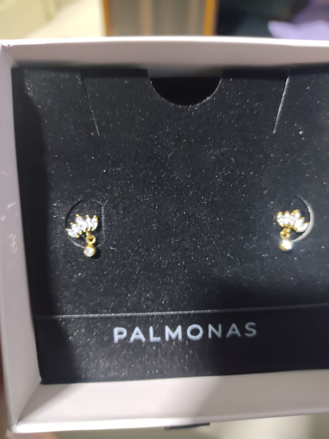 Customer photo review of Lotus Solitaire Earrings