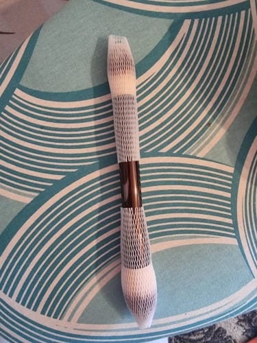 Customer photo review of Synthetic Hair Brush Set Double-Head Foundation Bronzer — Bronze | KIMLUD