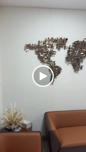 Customer video review of World Map Handcrafted Stainless Steel Artwork Z08025-Rg