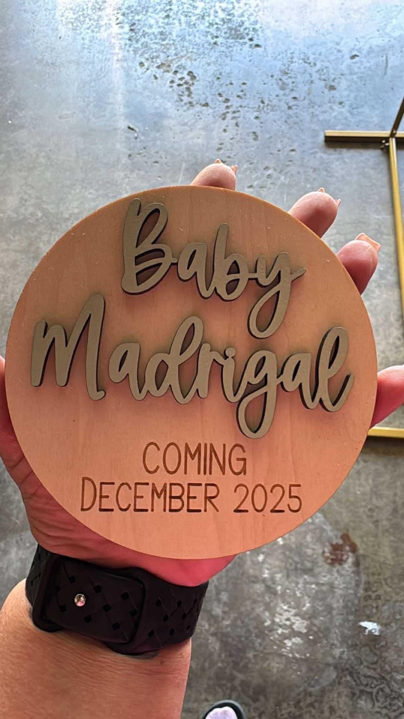 Customer photo review of Pregnancy Announcement Sign