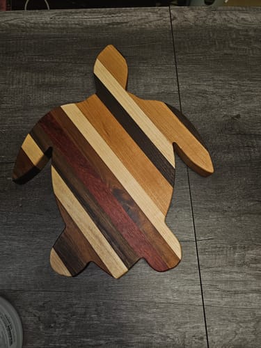 Customer photo review of 15x12" Sea Turtle Shaped Serving Board Acrylic Router Template