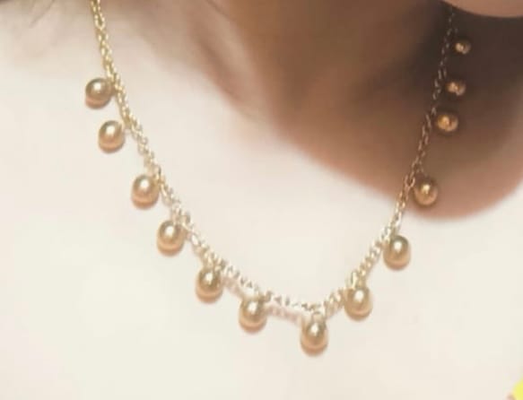 Customer photo review of Beaded Grace Necklace