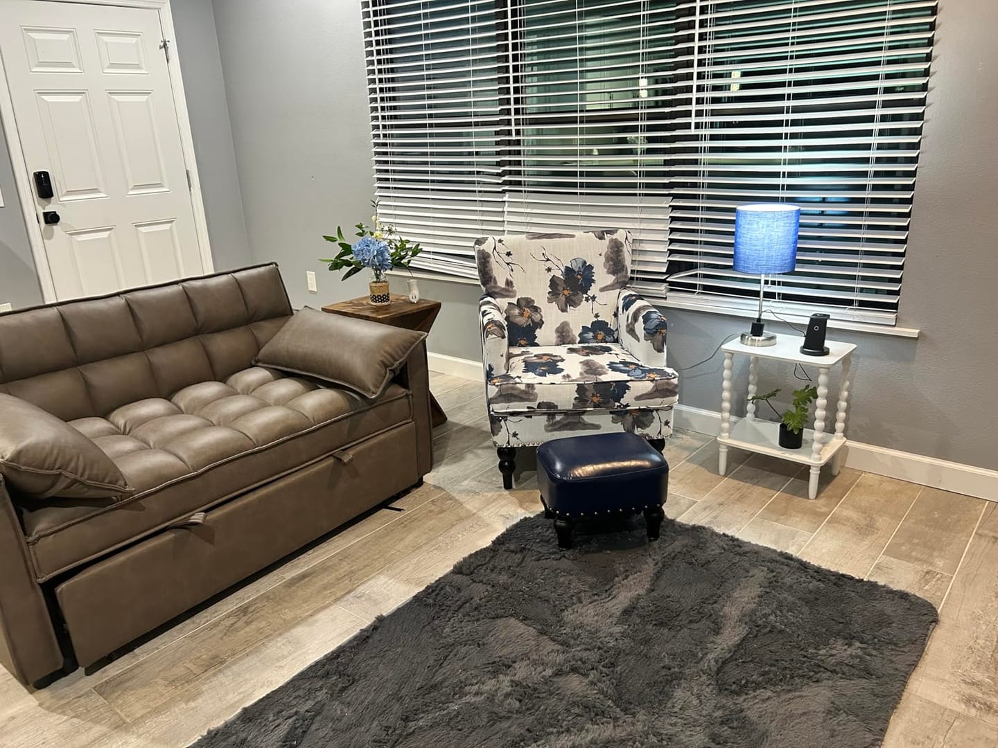 Customer photo review of Side Table, Small End Table with Storage Shelf, 2-Tier Small Coffee Tables Living Room for Bedroom, Narrow Spaces (Rustic Brown)